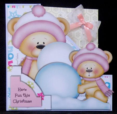 Peek-a-boo Winter Bears Pink - Edgy - Mini Kit by Suzi Cooper