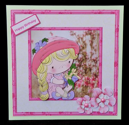 Bouquet of Spring 7x7 Card with Decoupage by Suzi Cooper