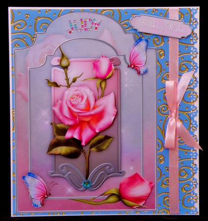 La Rosa Shaped Card Front with Step by Step by Suzi Cooper