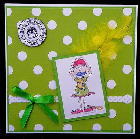 White Polka Dots on Chartreuse by Suzi Cooper