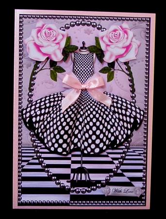 Polka Dot Dress and Pink Roses by Suzi Cooper