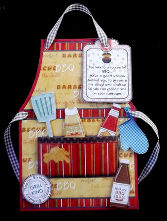 Bbq Apron for Men Tent Card Mini Kit by Suzi Cooper