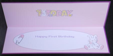 Cute Bunny with Baby Bottle 1 Today Large Dl 3 Insert by Suzi Cooper