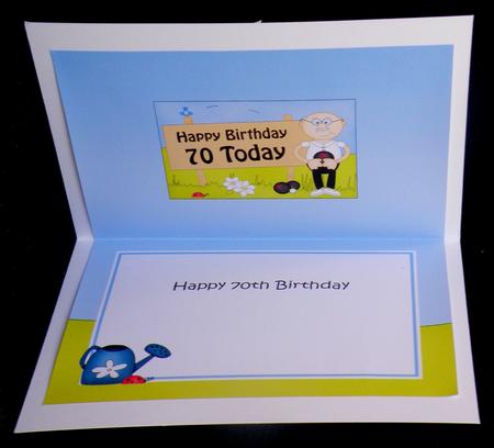 70th Birthday Bert Plays Bowls 5x7 Insert by Suzi Cooper