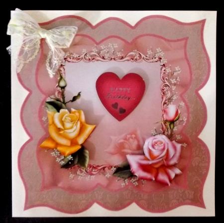 Rose Refletion 8x8 Card Front by Suzi Cooper