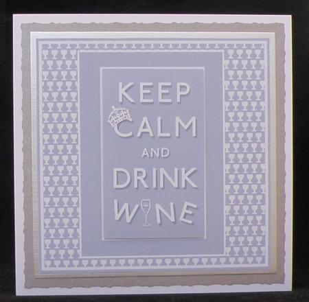 Keep Calm & Drink Wine Birthday Card (blue) by Suzi Cooper