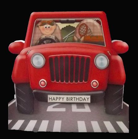 Fishing Jeep 3D Shape Card & Decoupage Kit for Men by Suzi Cooper