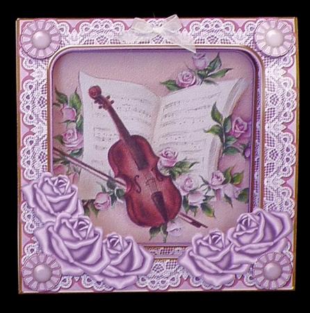 Lilac Violin 7inch Vintage Tent Card Mini Kit by Suzi Cooper