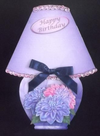 Table Lamp Card Mini Kit - Dahlias by Suzi Cooper