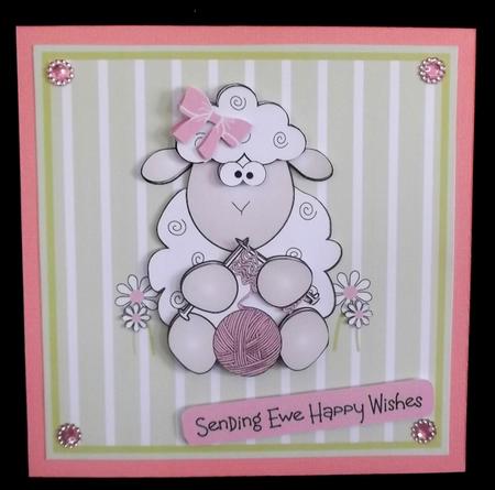 Thinking of Ewe/ewe Carry on Knitting Card by Suzi Cooper