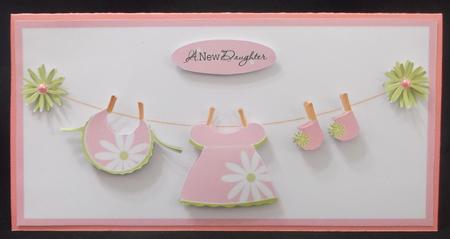 Baby Girl Clothes Line Card by Suzi Cooper