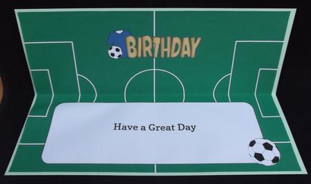 Blue Football Top Birthday Large Dl Insert by Suzi Cooper