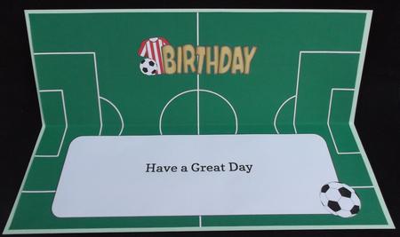 Red & White Stripes Football Top Birthday Large Dl Insert by Suzi Cooper