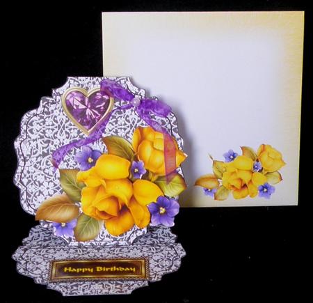 Yellow Roses Easel Card by Suzi Cooper