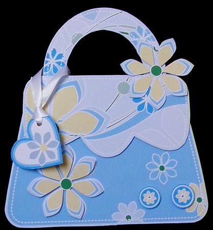 Blue Retro Handbag Card Mini Kit by Suzi Cooper