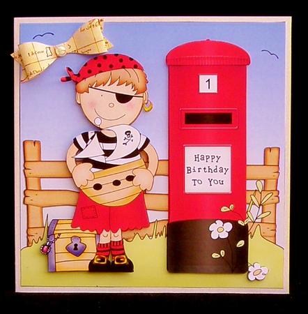 8 x 8 Boyz Pirate Joze Scalloped Corner Topper by Suzi Cooper