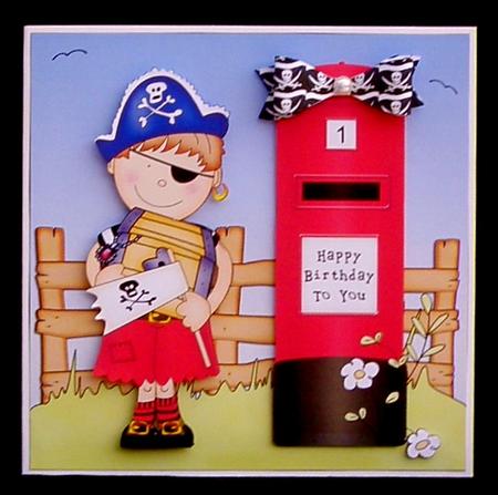 8 x 8 Boyz Pirate Joze Scalloped Corner Topper by Suzi Cooper