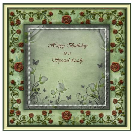 Roses 7x7ins Birthday Blank Insert by Suzi Cooper