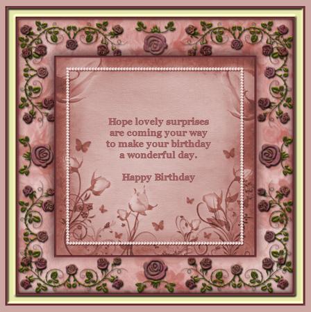 Roses 7x7ins Birthday Insert by Suzi Cooper