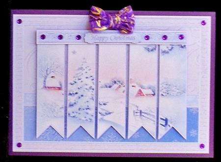 Christmas Snowy Lane Ribbon Strips Quick Card by Suzi Cooper