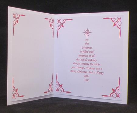 6x6 Christmas Insert & Verse in Red Christmas Tree Shape by Suzi Cooper