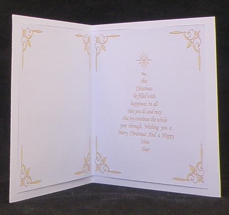 6x6 Christmas Insert & Verse in Gold Christmas Tree Shape by Suzi Cooper