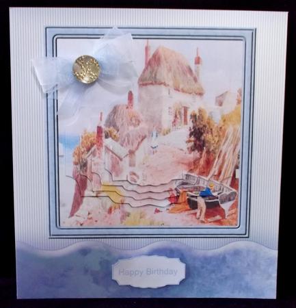 Repairing the Boat Card with Shaped Layers by Suzi Cooper