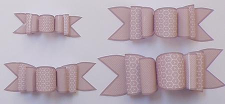 4 Triple Bows Mini Kit - Taupe Hexagon Pattern by Suzi Cooper