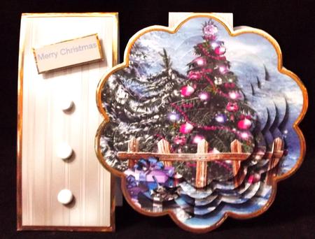 Christmas Tree and Baubles Petal Card by Suzi Cooper