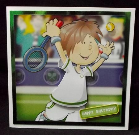 Mini Dude Tennis Star 8x8 Quick Card by Suzi Cooper