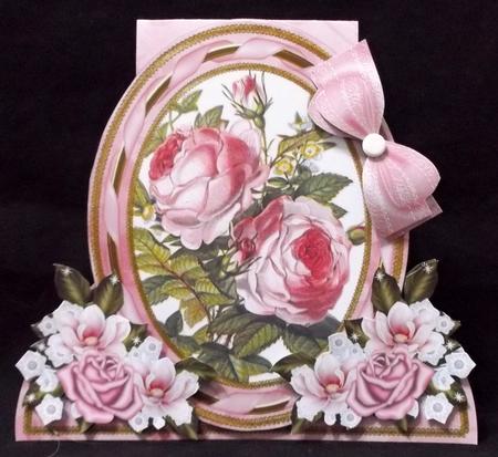 Pink Roses2 Special Large Oval Card Mini Kit by Suzi Cooper