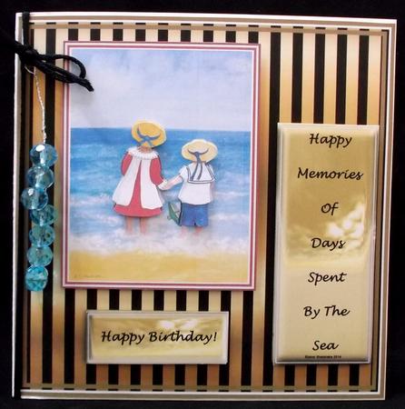 6 x 6 Summer at the Seaside - Decoupage Card Topper by Suzi Cooper