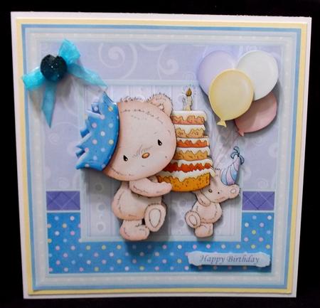 Time to Share Cake Birthday 8x8 Mini Kit & Decoupage by Suzi Cooper