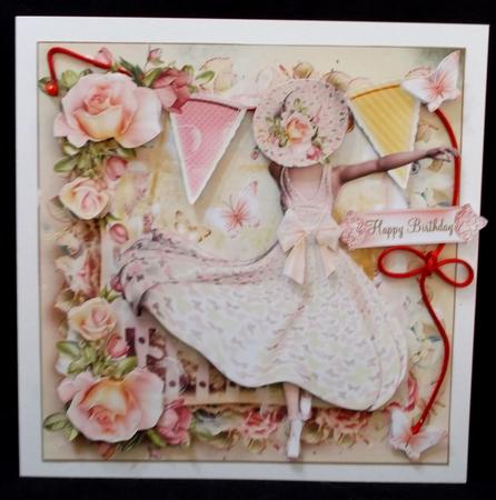 Gorgeous Vintage Style Butterfly Dress Card Front Kit by Suzi Cooper