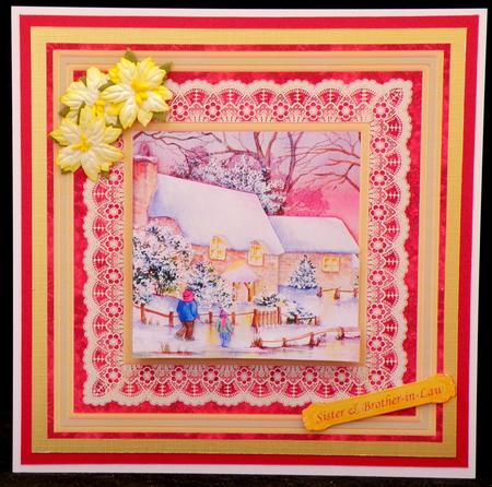 Winter Cottage Card Topper & Easy Decoupage Mini Kit 7.5" by Suzi Cooper