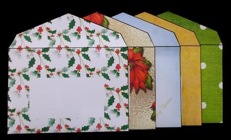 Set of Five C6 Christmas Envelopes by Suzi Cooper