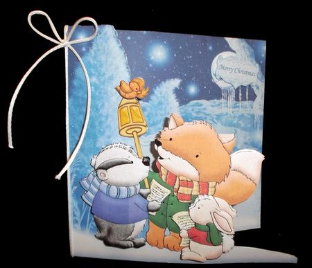 Foxes Carol Christmas Shaped Card Kit & Decoupage by Suzi Cooper