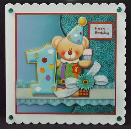 1 Year Birthday (boy) Bear Mini Kit by Suzi Cooper