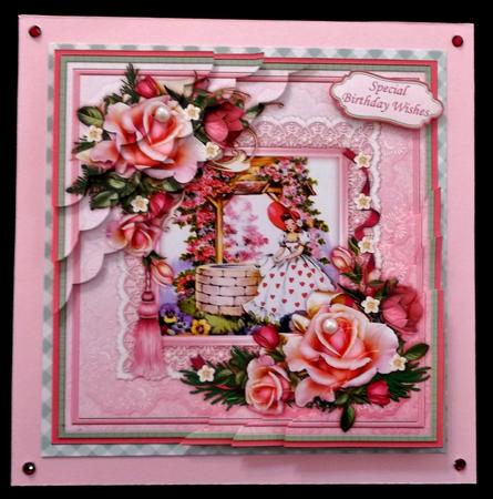 Birthday Wishing Well Floral Corner Stacker by Suzi Cooper