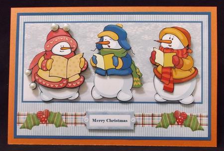 The Snowmen Singers Card and Decoupage by Suzi Cooper