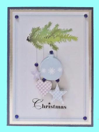 Christmas Decorations Blue A5 Christmas Topper by Suzi Cooper