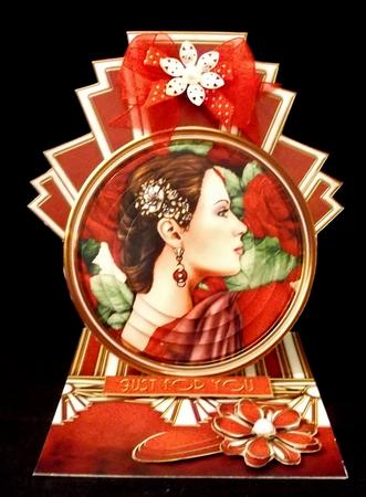 Art Deco Lady Pandore Circle Pyramid (red) by Suzi Cooper