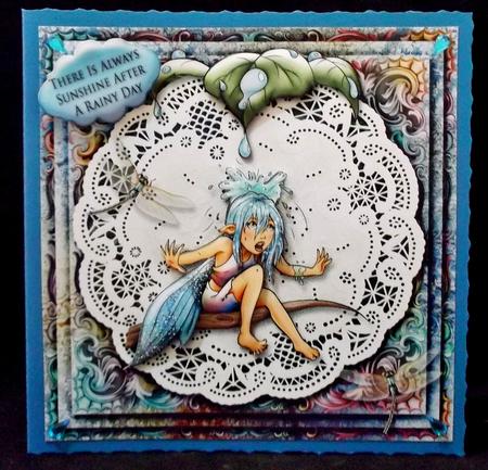 7.5 x 7.5 Card Topper Rain by Suzi Cooper