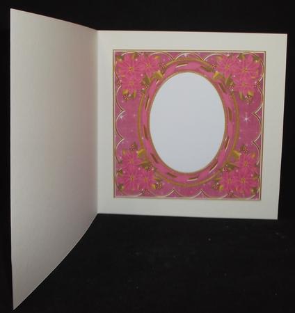 Cerise Poinsettia Cerise 7in Ribbon Oval Insert Panel by Suzi Cooper
