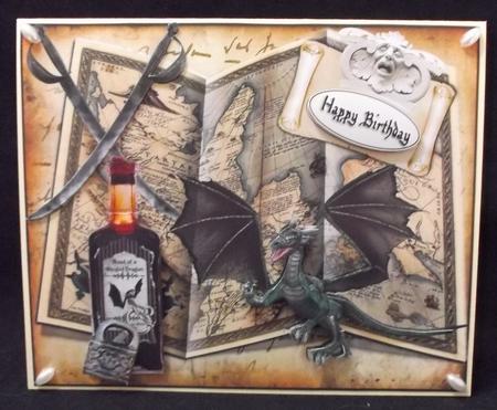 Dragon's Map Topper with Decoupage by Suzi Cooper