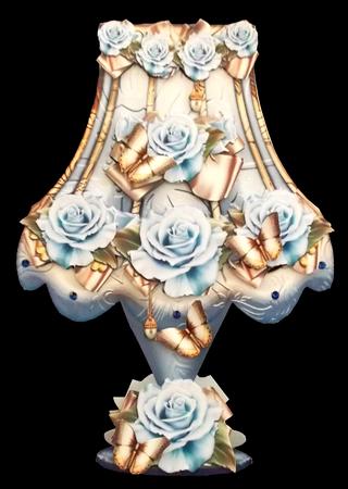 Beautiful Soft Blue Vintage Lamp by Suzi Cooper