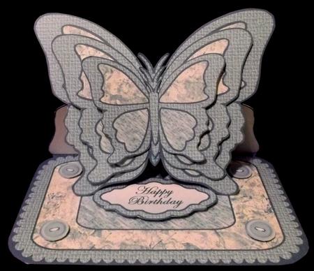 Layered Easel Card-butterfly- Shades of Blue by Suzi Cooper