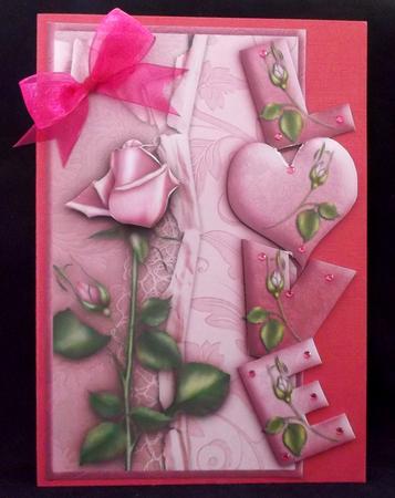 Over the Side Love Rose with Decoupage by Suzi Cooper