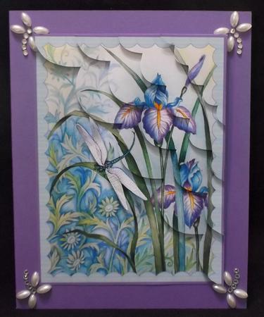 Iris & Dragonfly Wavy Corner Stacker by Suzi Cooper