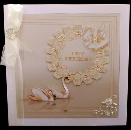 Wedding and Anniversary Swans - 8in x 8in Insert Plate by Suzi Cooper